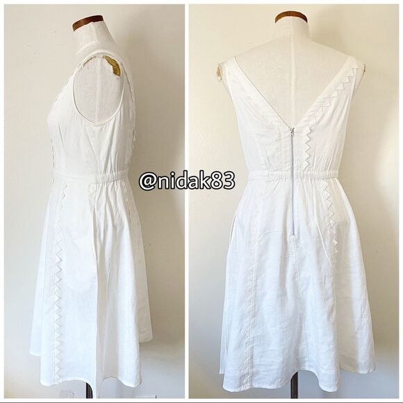 Anthropologie White sleeveless midi dress Size 6 - Picture 7 of 10